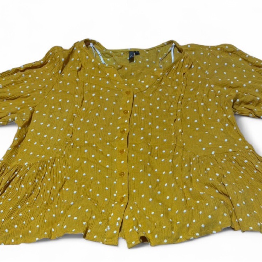 Mustard Polka Dot Blouse